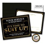 Suit Up Black Gold Groomsman Best Man Cards 6 Pack | Groomsmen Gifts | Wedding Proposal Funny