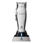 Andis 12665 Professional Master Corded/Cordless Hair Trimmer, Adjustable Carbon Steel Blade Hair Clipper for Close Cutting, Silver