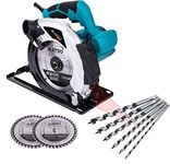 KATSU Circular Saw 185mm 7 Inch 1600W Electric Saw with Laser Guide and 2 Blades 24T/40T, for Woodworking Wood Soft Metal and Plastic Cutting 100793X