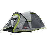 Coleman Darwin 3+ Waterproof Portable Camping Tent with Spacious Porch Tent - for Outdoors, Picnic, Hiking,3000Mm Water Coulmn (Grey),Polyester