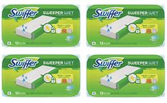 Sweeper Wet Mopping Pad Refills for Floor Mop Open Window Fresh Scent 12 Count - 4 Pack