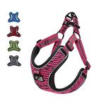 Suredoo Adjustable Dog Harness with Front Clip, No Pull Soft Mesh Padded Reflective Breathable Pet Vest Harness for Small Medium Large Dogs (M, Pink)