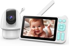 Video Baby Monitor, 2000ft Long Range, Enhanced Signal Stability, No WiFi, 5" HD Screen, 5000mAh, 1080p Camera, Super Clear Night Vision, Pan-Tilt-Zoom, 2-Way Audio, AI Cry & Motion Alarm