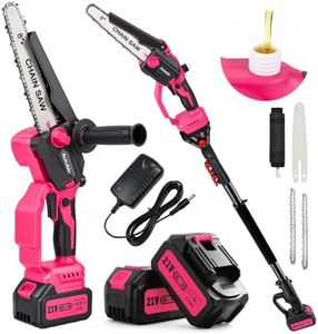 AUTUBIN Pink 2-in-1 Cordless Pole Saw for Tree Trimming (8 Inch)