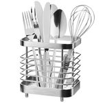 IWNTWY Utensil Holder, Stainless Steel Utensil Drying Rack with Detachable Base, Silverware Cutlery Flatware Holder Rack for Kitchen Storage Forks, Knives, Spoons, Chopsticks