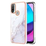 Motorola Moto E20 Case Moto E30 Case Moto E40 Glitter Phone Case Marble Design Case Thin Slim Soft TPU Silicone Shockproof Bumper Protective Rubber Phone Cover for Motorola Moto E40/E30/E20- White