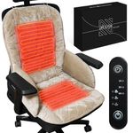 Hppbody USB Heated Seat Cushion Office Chair Heating Pad, 3 Temperature Levels, Larger Size Heating Non-Slip Pad, for Office, Home, Travel (B)