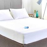 Waterproof Mattress Protector, Terry 100 Percent Cotton Fitted Terry Pillow Pair Protector Topper Cover Anti Allergy and Breathable - White, 45 cm x 75 cm - Pillow Pair