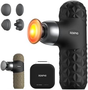 RENPHO Mini Massage Gun with Heat, Portable Percussion Muscle Massager Gun Deep Tissue, Travel Small Handheld Massager for Pain Relief with Carry Case Gifts for Men Mini Thermal
