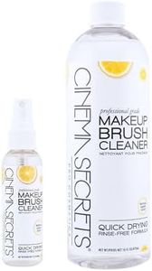 CINEMA SECRETS Original Makeup Brush Cleaner Solution & Spray Combo - Professional Cleanser for Makeup Brushes - Quick-Drying & Rinse-Free - Removes Built-Up Make Up - Lemon (16 fl oz & 2 fl oz)