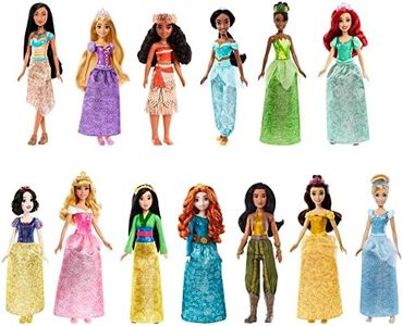 Mattel Disney Princess - Collezione Principesse, 13 bambole con capi e accessori scintillanti ispirati ai film Disney, Giocattolo per Bambini 3+ Anni, HPG74