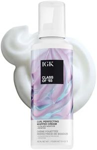 IGK Class of '93 Curl Cream - Whipped Leave-In Conditioner & Curl Defining Styler for Curly, Wavy & Coily Hair, with 10 Butters & Oils, Silicone-Free, Vegan & Cruelty-Free, 5.5 Oz