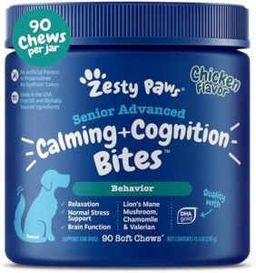 Zesty Paws Senior Advanced Calming & Cognition Soft Chews for Dogs - Supplements for Dog Brain Health & Nervous System Support + Calming & Relaxation -with Ashwagandha, DHA & Melatonin