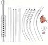 XXCKJGS Piercing Taper Ball Grabber Tool & 14G 16G 18G 20G Piercing Tool Kit, Stainless Steel Piercing Changing Tools for Ear Nose Navel Lip