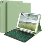 BQDIYOO Keyboard Case for iPad 9th/8th/7th Generation(2021/2020/2019) Detachable Wireless Bluetooth Keyboard Case for 10.2 inch iPad 9/8/7 Keyboard Case with Pencil Holder Auto Wake/Sleep, Green