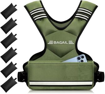 BAGAIL Adjustable Weighted Vest, 4-10lb/12-18lb/20-32lb Rucking Vest for Women & Men with 6 Weights & Large Pocket, Weight Vest for Home Workouts, Running, Walking and Strength Training - Green
