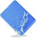 ZLR Silicone Dish Drying Mat for Kitchen Counter, Eco-Friendly Quick Dry Dish Mat, Easy Clean Multi Usage Drying Matt, Heat Resistant Trivet, 12" x 16" Large, Lichen Blue