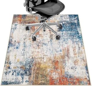 Office Chair Mat for Hardwood Floor & Tile Floor,36"X 48" Heavy Duty Desk Chair Mat for Hard Floors, Under Desk Rug for Rolling Computer Chair,Anti Slip,Low Pile Carpet Floor Protector-Abstract Multii