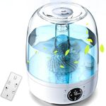 Kazazazoo Humidifier for Bedroom, 4L Top Fill Quiet Air Humidifier with LCD Display, Lasts up to 35 Hours, Auto Shut-Off, 3 Light Colors, Room