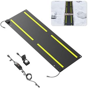 Albott Snow Melting Mat, Non-Slip Rubber Heated Outdoor with Timer, Power Cord, Leakage Protection, Waterproof, Collapsible Design for Stairs, Walkways, Garage, 20x60 in (1 Pcs)