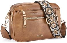 Telena Crossbody Purse for Women Small Crossbody Bags Trendy Vegan Leather with Adjustable Shoulder Strap Rough Camel Brown