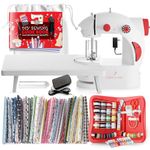 Mini Sewing Machine for Beginners Adult, 122-Piece Portable Sewing Machine, Dual Speed Small Sewing Machine, Adults and Kids Sewing Machine, Travel Beginner Sewing Machines with Sewing Kit and Book