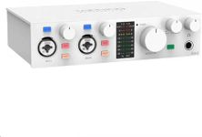 TOPPING E2X2 USB Audio Interface - High-Performance Mixer & Recording Interface for PC, Mac, iPhone & Android - Ultra-Linear Preamp, 48V Phantom Power, Low Noise, Real-Time Monitoring (White)