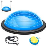 Balance Ball Trainer - Non Slip Half Yoga Exercise Ball with Resistance Bands & Pump for Stability, Core Training and Full-Body Workout - Home Fitness & Gym Strength Equipment