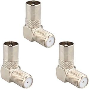 Jopto Lot de 3 Connecteurs Coaxiaux Mâles à Angle Droit pour Antenne TV vers Prise F Coudée à 90 Degrés - Convertissez Le Câble Existant en Connecteur à Angle Droit pour Décodeur Numérique