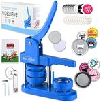 Nice2Have Button Maker Machine 58mm (2.25 in) - (100 Buttons,5 Bottle Openers,5 Fridge Magnets,500+ Free Designs,Cutter&Magic Book) - Installation-Free Pin Maker Machine (Blue)