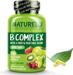 NATURELO B Complex (One Daily) - Food-Based Blend - All B-Vitamins - Vitamin B6, Folate, B12, Biotin, Niacin, CoQ10 - Best Natural Supplement for Energy - 240 Vegan Capsules | 8 Month Supply