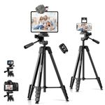 Tripod, 67" Tripod Stand for iPhone ipad, Professional Aluminum Camera Tripod with Wireless Remote Carry Bag, Travel Cell Phone Tripod for Video Recording Selfie Stick Live Stream Vlogging