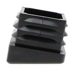 Pack of 25 Plastic Angled Square Tube Inserts, 25mm x 25mm, Chair Feet Inserts - Excellent for use with Chairs & Furniture