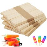 VTECHOLOGY 200Pcs Wood Craft Sticks 4.5 inch Garden Label Wooden Popsicle Ice Cream Sticks for Hand DIY Craft 4.5 inch Length