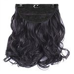 STREAK STREET CLIP-IN 18" FULL-WAVY NATURAL BLACK HAIR EXTENSIONS