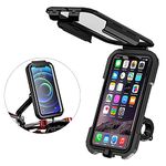 Motorbike Phone Mount, Universal Waterproof Super Sensitive 360° Rotatable Mobile Holder For 4.5-6.8 inch Smartphone