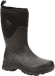 Muck Boots Men's Arctic Outpost Mid Fleece Lined Waterproof Pull on Boot, Black, 8