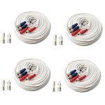 Yuarisx 4 Pack 200ft All-in-One Video Power Cables, Security Camera Cable BNC Extension Surveillance Wire Cord for CCTV Security DVR System Installation …