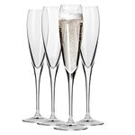 Krosno - Perla Champagne Glasses 4 x 170 ml | Champagne Flutes | Prosecco Glasses | Wedding Gift | Dishwasher Safe | Crystalline Glass | Lead Free Glass | Durable | Scratch Resistant | Gift Idea