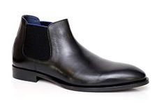 Real Leather Men Black Chelsea Boot