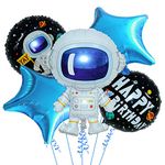 Party Propz Astronaut Space Theme Foil Mylar Balloon Set For Birthday Decoration - 5 Pcs(Multi)