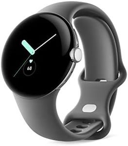 Google Pixel Watch – Android smartwatch with activity tracking – Heart rate tracking watch – Polished Silver Stainless Steel case with Charcoal Active band, WIFI/BT
