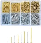 820 Pcs Assorted Nails Set, Flat Head Nails, Concrete Wall Hanging Nails for Hanging Pictures Woodworking Drywall DIY and Crafts Home Construction Nails - Various Sizes