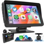 Podofo 2024 Apple Carplay Screen for Car, 7'' IPS Touchscreen Portable Wireless Car Play Car Stereo Android Auto, Car Radio Receivers GPS Navigation Bluetooth,Mirror Link, AirPlay, FM for All Vehicle