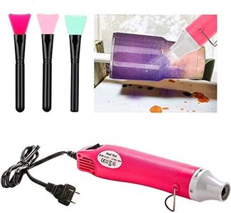 4Pcs Bubble Buster Tool for Making Epoxy Glitter Tumblers, Specially-Made Heat Gun for DIY Acrylic Resin Cups Tumblers to Remove Air Bubbles with 3Pcs Silicon Epoxy Brushes for Vinyl Crafts (Pink)