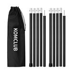 KOMCLUB Tent Poles Tarp Poles, 5-Section Telescoping Aluminum Rods for Tent Fly and Tarps, Lightweight Replacement Adjustable Tent Poles for Outdoor Sport Camping 78Inch (Black)