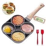 MIHUNTER 4 Egg Frying Pan,Pancake Omelette Pan,Cooker Pans 4-Cups Non-stick Cookware Aluminium Alloy Fried Divided Egg Cooker, Burger Pan for Breakfast,Pancake,Poached Egg1