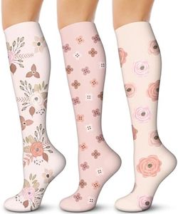 3 Pairs Compression Socks for Women & Men 15-20 mmHg - Best Support for Nurses, Running, Hiking, Recovery & Flight Socks