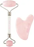 Skin Gym Facial Roller & Gua Sha Set, Rose Quartz, Revitalizing Beauty Tools for Face Massage, Enhanced Glow & Smooth Skin