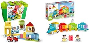 LEGO 10954 DUPLO Number Train Toy Learning Numbers for 1 .5-2 Years Old & DUPLO Classic Deluxe Brick Box 10914 Starter Set with Storage Box, Great Educational Toy for Toddlers 18 Months and up